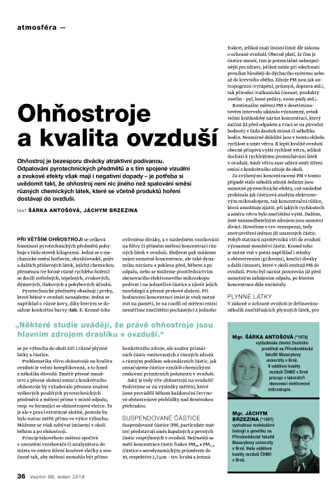 Ohňostroje a kvalita ovzduší.